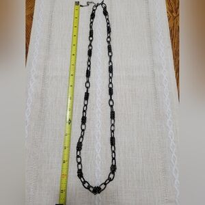 Signed NY Co Black Chain With Twist Accents